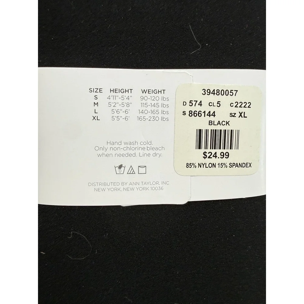 Ann Taylor Factory Black Tights Lot of 2 XL Control Top and Standard Opaque